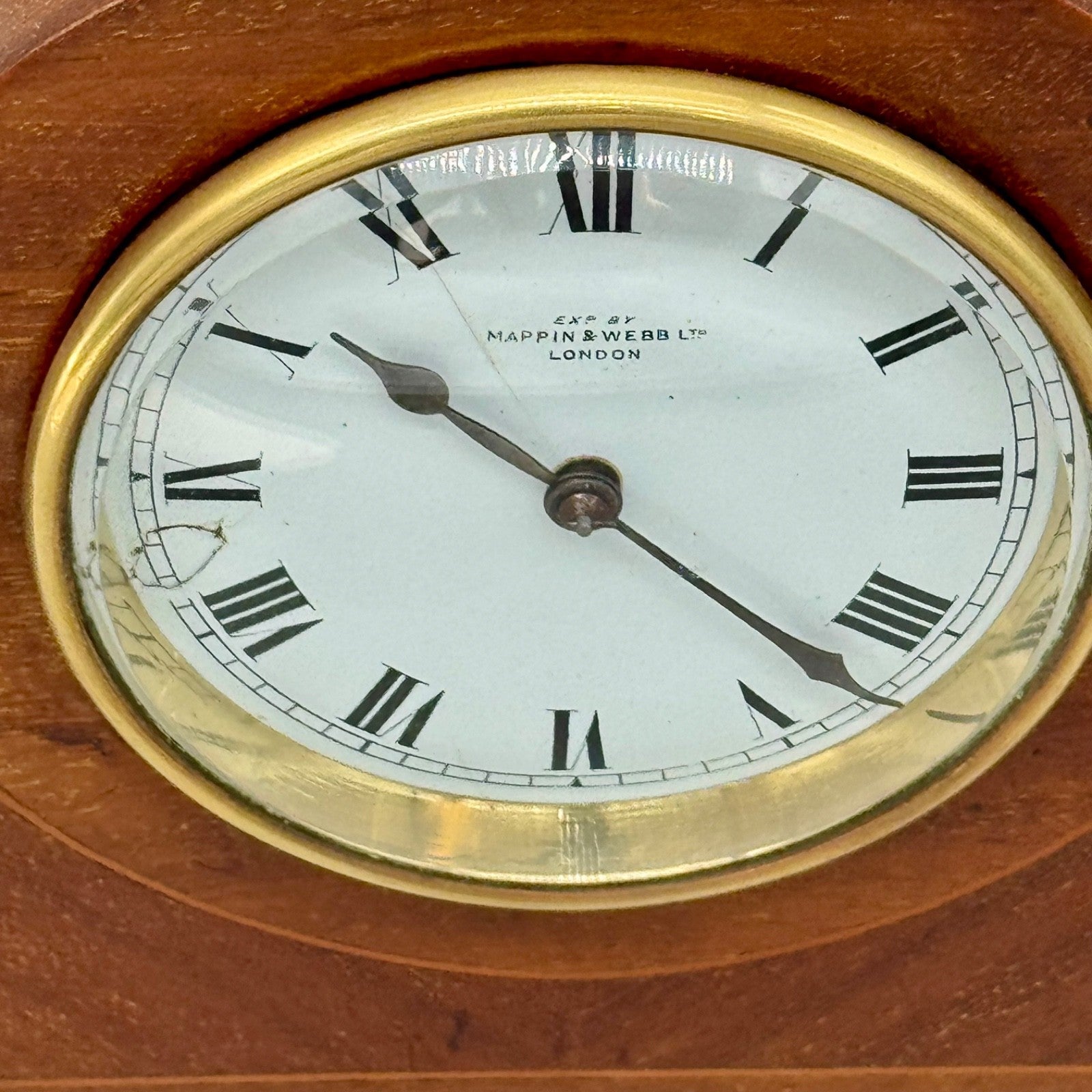 Vintage Mappin & Webb London Mantel Clock Mahogany Case Working Antique Clock - Mahn and Co Clock Repairs