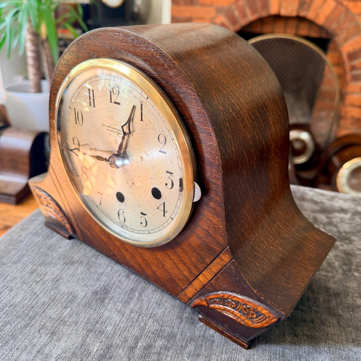Vintage Northern Goldsmiths Westminster Chiming Mantel Clock Fully Serviced - Mahn and Co Clock Repairs